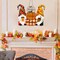 Reversible Fall & Christmas Door Decor – Wooden Pumpkin & Snowman Hanging Sign, Thanksgiving & Holiday Porch Wall Decoration, Buffalo Plaid “Thankful” / “Let It Snow” (Orange/Red) 11.81"L x 15.35"W